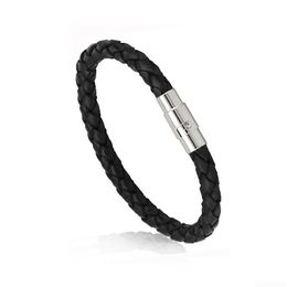 Keten Nieuwe Lederen Armbanden Voor Heren Gevlochten Touw Wrap Polsband Magnetische Gesp Bangle Vrouwen Mode-sieraden In Bk Drop Deliv Dheag