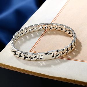 Bracelet fouet couleur argent pour hommes, nouvelle chaîne, mode cubaine, Hip Hop, Style brut, dominant rétro, anneau fait à la main, 231016