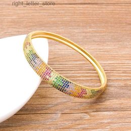 Chaîne Nidin nouveau Design de luxe 12 Styles bracelet coloré cuivre Zircon manchette Bracelets pour femme charme fête de mariage anniversaire bijoux YQ231208