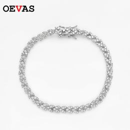 Chaîne OEVAS 100% 925 Sterling Silver Sparkling High Carbon Diamond Blé Oreilles Bracelet Pour Femmes Fiançailles De Noce Fine Jewelry 221026