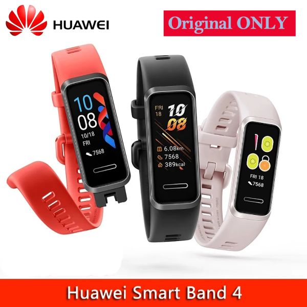 Chaîne Original Huawei Band 4 Bracelet intelligent moniteur de sommeil de fréquence cardiaque prise USB Charge 5ATM montre intelligente étanche longue veille