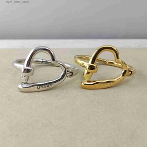 Ketting populair in Europese en Amerikaanse originele mode Galvaniseren 925 zilver 14K goud Hartvormige armband Nis-sieraden Cadeau YQ231208