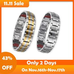 Cadena RainSo Pulsera para hombre Pulseras con forma de gota Brazaletes Encanto Germanio Poder magnético Salud 231118