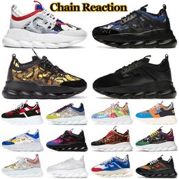 Chain Reaction 2 Chainz diseñador de zapatos casuales hombres mujeres lujo Rubber Suede Twill chunky Print Black Outdoor Sports Sneakers plataforma