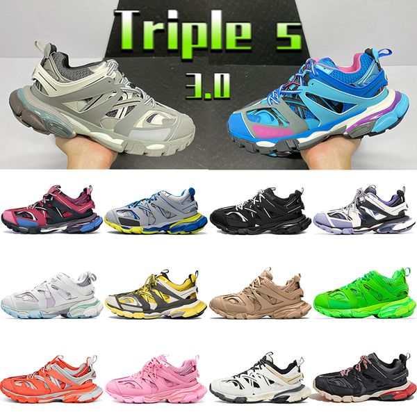 Triple s 3.0 Chaussures Casual Hauteur Augmenter Baskets Gris Noir Blanc Coureur Bleu Métallisé Argent Pastel Hommes Femmes Plateforme Chaussure Chunky Chaussures