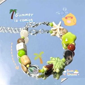 Chain Resin Bead Bracelet Fish Lucky Fresh Glass Fashion Fashion Design Coconut Tree Bijoux Accessoires Gift Q240401 Drop Livraison DH3T4