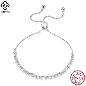 Chaîne Rintin en argent sterling 925 fait à la main en italien coupe diamant Bolo bracelet de perles de 3 mm adapté aux femmes avec bijoux élégants réglables cadeau SB125 Q240401
