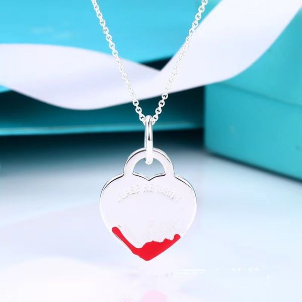 Chaîne Or Rose Et Or Luxueux Pour La Mode Féminine NOUVEAU 100% 925 Sterlin g Collier En Argent Pendentif Coeur Perle Le Cou Cadeau Pour Petite Amie Accessoire Pendentif Bijoux