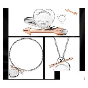 Chaîne Rose Gold Sier Bijoux Bracelet Chains lien Luxury Jewelry Heart Colliers Bracelets For Women Set Men Custom Love Love Arrow Plat Otwjs