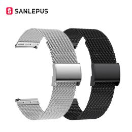 Ketting SANLEPUS Quick Change Universal Mesh roestvrijstalen horlogeband Sport Smart Watch-band Smartwatch-band (22 mm)