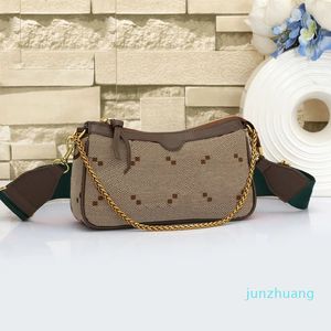 Keten schoudertas hobo crossbody portemonnee klassieke canvas handtas met letterprint rood en groen gestreepte schouderbanden rits open designer etui