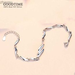 Cadena de estilo simple% 925 accesorios de joyería para mujer de plata esterlina moda caliente srebrna bransoletka xw