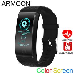 Cadena Banda inteligente QW18 Sleep Monitor Fitness Tracker Heart Heart Fractur Pulsera inteligente Pantalla de color de la presión arterial Pantalla impermeable Banda de deportes