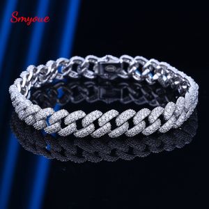 Ketting Smyoue 18k Vergulde Cubaanse Armband voor Vrouwen Mannen High Carbon Diamond Armband 925 Sterling Zilveren Sieraden Hip Hop Link Chain 230609