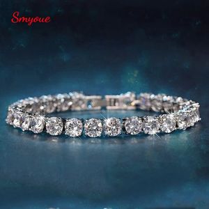 Chaîne Smyoue 4mm Tennis Bracelets pour femme 100% 925 argent Sterling pierres précieuses Bracelet mariage étincelles laboratoire diamant Bracelet 231204