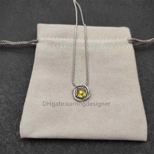 Chaîne solide Zircon luxe jaune pierre collier rubis saphir rond concepteur pendentif tour de cou pour chaînes femmes colliers à la mode couleur gemme bijoux fins 5