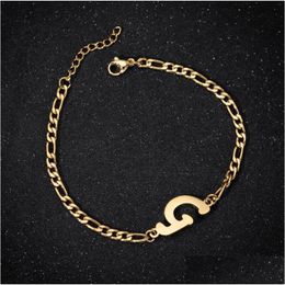 Ketting roestvrij staal initiële armbanden dikke hoofdletter BRIEF BROOM BELOBEER VOOR GEERN VERJAARDAAG SIELRY DROP Levering Dhgarden Dhmil