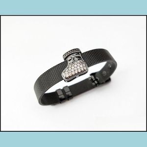 Chaîne de montre en acier inoxydable Bracelet de ceinture Clear CZ Micro Pave Bottes de neige Bracelet pour cadeaux de Noël BG219 Drop Livraison 2022 Bijoux Brace Dhzns