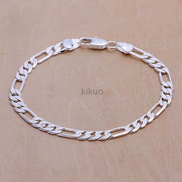 Chaîne estampillée 925, cadeau exquis de mariage, plaqué argent, chaîne de 6MM, bijoux pour hommes, beau Bracelet à la mode, livraison gratuite 24325