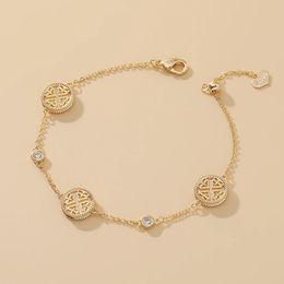 Chaîne douce pour femmes, Bracelet en Zircon, Design rond en dentelle, bijoux ajourés, accessoire de fête de mariage, 231016