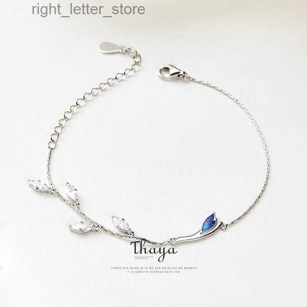 Chaîne Thaya Style chinois perles Bracelets 925 en argent Sterling bleu grue Bracelets pour filles élégant spécial bijoux YQ231208