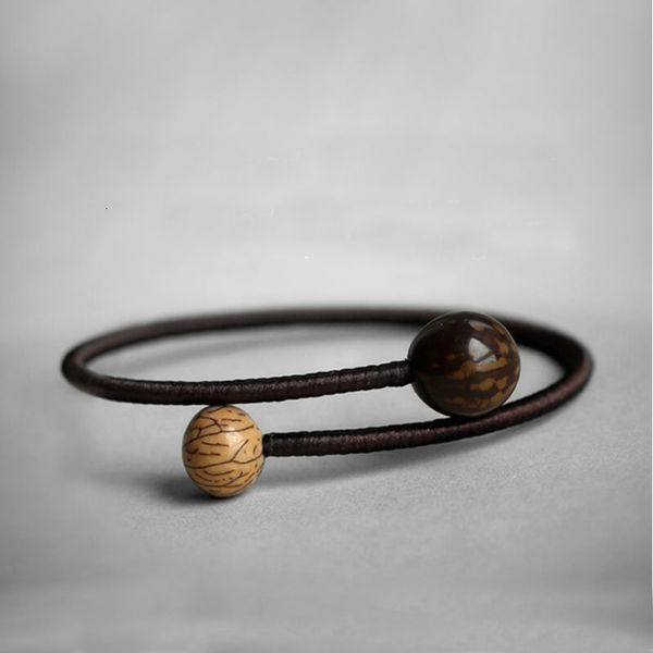 Chaîne Bouddhisme tibétain Bodhi corde faite à la main tressée simple bracelet en bois spécial Amulette de yoga pour hommes et femmes 230511