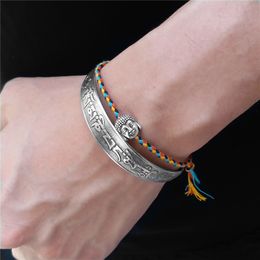 Keten Tibetaanse Boeddhistische Gevlochten Katoen Lucky Knopen Touw Armband Armbanden Voor Vrouwen Mannen Handgemaakte Mantra Amulet Draad Armbanden 230710