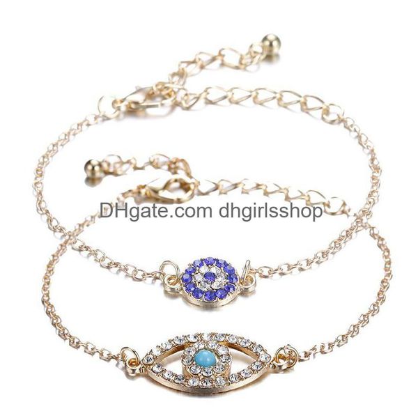 Chaîne Bracelet à l'œil méchant en or turc bracelet pave bracelets de couleur ajusté de bijoux de fête de fête