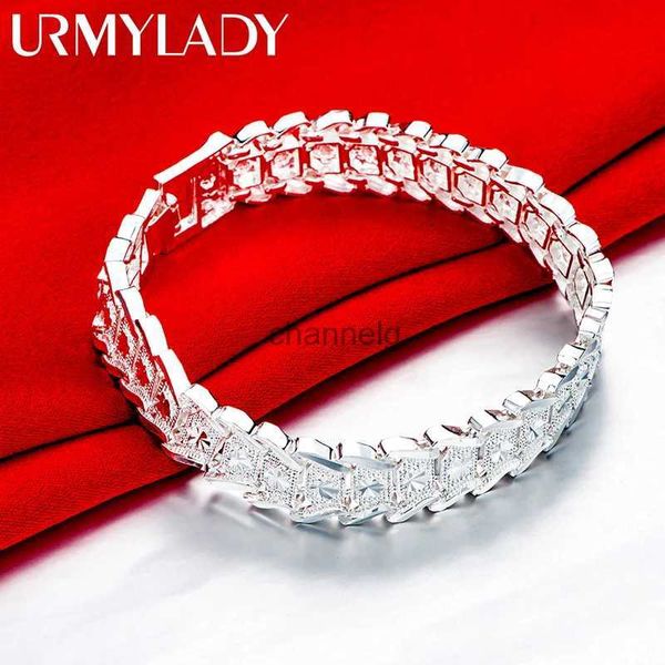 Cadena URMYLADY hermosa boda elegante 925 mujeres de plata hombres cadena pulsera de alta calidad joyería clásica de moda al por mayor YQ231130