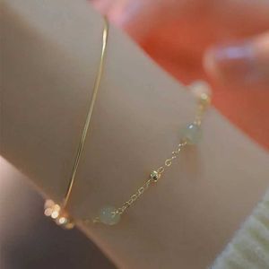 Chain Ventfill gouden Hotan Jade armband geschikt voor vrouwen dubbellaags retro zegen sieraden Nieuwjaarscadeau directe levering Q240401