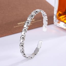 Chaîne Vintage Thai Argent Belle Éléphant Bracelet Femmes Simple Mode Personnalité Design Tendance Utilisé 230710