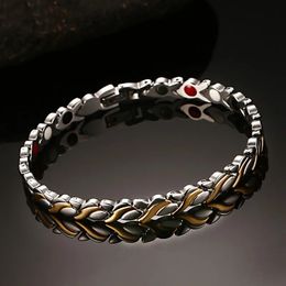 Keten Vinterly magnetische armbanden voor vrouwenketen Gezondheidsenergie Germanium Hologram Bracelet Goud Roestvrij stalen armband Vrouwen 231016