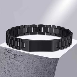 Ketting Vnox 12 mm gratis graveren armband voor mannen zwarte roestvrijstalen horlogeband polsbandje gepersonaliseerd cadeau voor papa hem Q240401