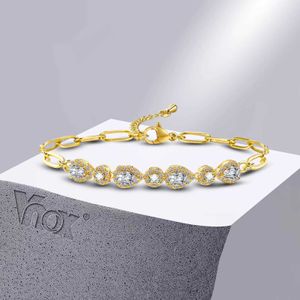 Chain Vnox Bling Zirconia Armbanden voor Vrouwen Lady Party Gifts Goud Kleur Metal Link Chain Polsband Nieuwe Mode Bijoux Q240401