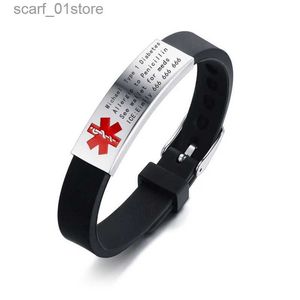Chain Vnox Engravable Medical Alert ID Bracelet DIABETES EPILEPSY ALZHEIMER'S ALLERGY SOS Women Men Personalized JewelryL231115