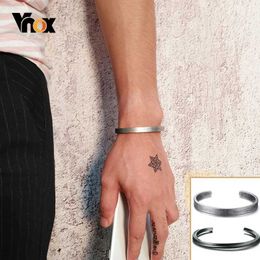 Chaîne Vnox Bracelet en acier inoxydable antique oxydé pour femmes hommes Vintage simple bracelet de manchette unisexe de base en métal massif Viking bijoux Q240401
