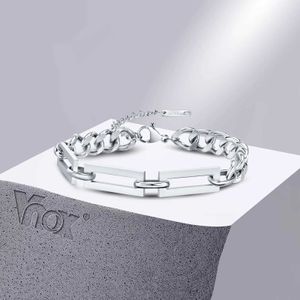 Chaîne Vnox Simple trombone chaîne bracelets pour hommes anti-allergie en acier inoxydable chaîne à maillons cubains bracelet cadeaux à papa père BFF Q240401