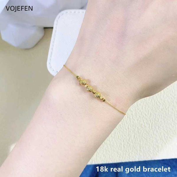 Chaîne VOJEFEN 18K Bracelet en or bijoux Original AU750 véritable chaîne en or Bracelet de perles femmes bijoux exquis nouvelles tendance 2023 Q240401