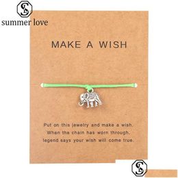 Chain Wish armband met cadeaubon Mtitype bedelarmbanden armbanden voor vrouwen mannen vriendschapsverklaring sieraden wenskaartenz drop dhbw4