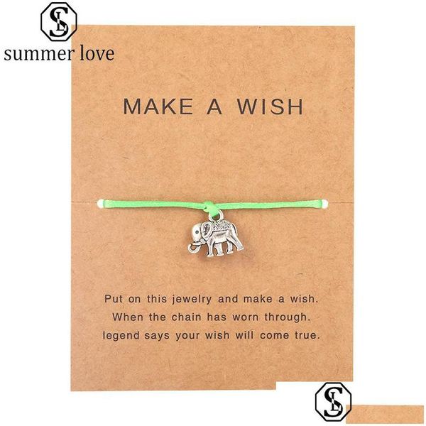 Chaîne Wish Bracelet Avec Carte-Cadeau Mtitype Charme Bracelets Bracelets Pour Femmes Hommes Déclaration D'amitié Bijoux Cartes De Voeuxz Drop Dhbw4