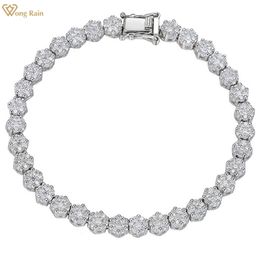 Keten Wong Rain Fashion 100% 925 Sterling Silver Gemaakte edelsteenarmband voor vrouwen Bangle Fine Jewelry Gift Groothandel 230506