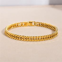 Chaîne ZORCVENS nouvelle mode Bracelet à maillons cubains pour hommes et femmes couleur or Bracelet en acier inoxydable bijoux cadeaux 231016