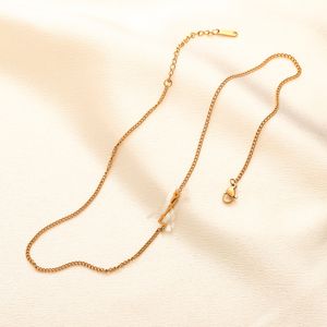 Chaine ketting voor vrouwelijke ontwerper goud vergulde 18k merk Email Hart hanger Choker Black White Love Roestvrij staal brief sieraden reproducties jubileum