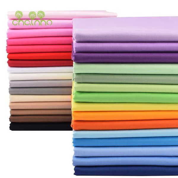 Chainho, série 32 couleurs unies, tissu en coton sergé imprimé, tissu Patchwork, matériel de couture bricolage pour le matériel de BabyChild 210702