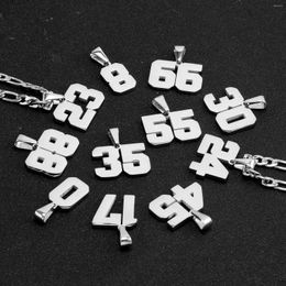 Kettingen 0-99 aanpasbaar nummer hanger ketting voor mannen vrouwen engel geluk roestvrij staal charmes sieraden cadeau