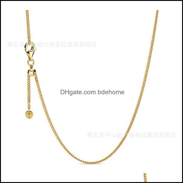 Cadenas 1/ 1 Rose Gold Shine Curb Chain Necklace Womens Clavicle Fit Diy Pendant Factory Direct Sale White 3417 Q2 Drop Delivery 2021 Dhkgy
