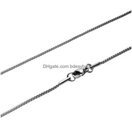 Chaînes 1.5mm en acier inoxydable couleur argent pour pendentif colliers femmes hommes fête club à la main bijoux de mode livraison pendentifs dhn04