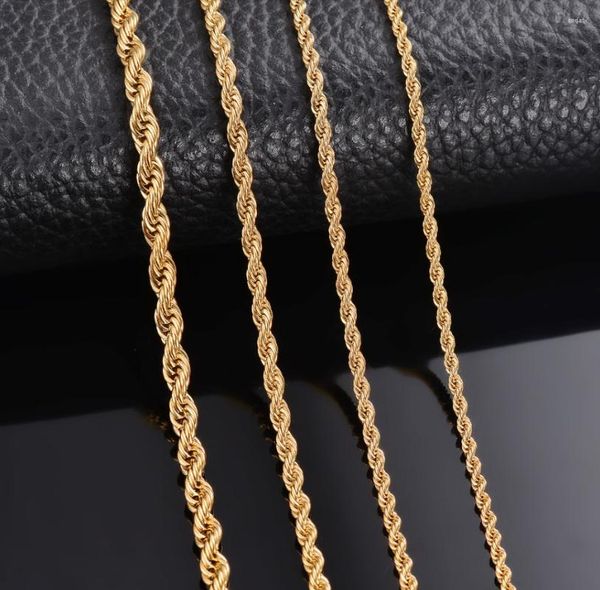 Cadenas 1 pieza 2 2,5 3 4 5 6 mm de ancho Collar de cadena de cuerda de oro / pulsera 316 Acero inoxidable para hombres Mujeres Dropship