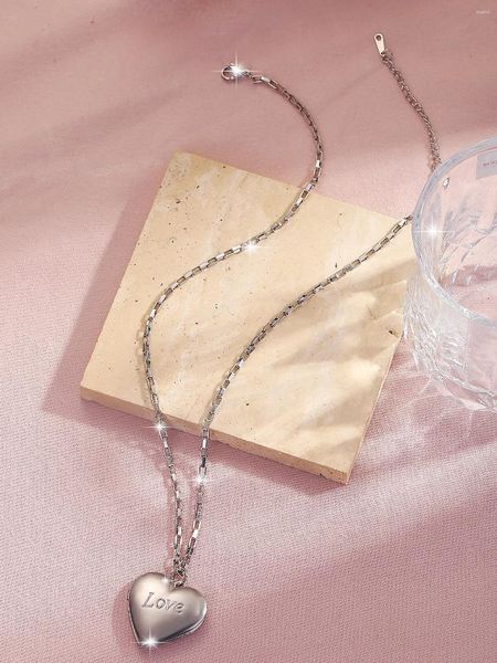 Chaînes 1 bijoux en acier inoxydable Love Box Pendant Collier Fashion TOUT TOUT PUNK HIP COURTLE COURT
