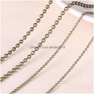 Chaînes 100 mètres de largeur 1,5 mm chaîne à billes perles rondes pour collier bracelet bijoux à bricoler soi-même faisant des accessoires or argent bronze goutte livraison dhmow